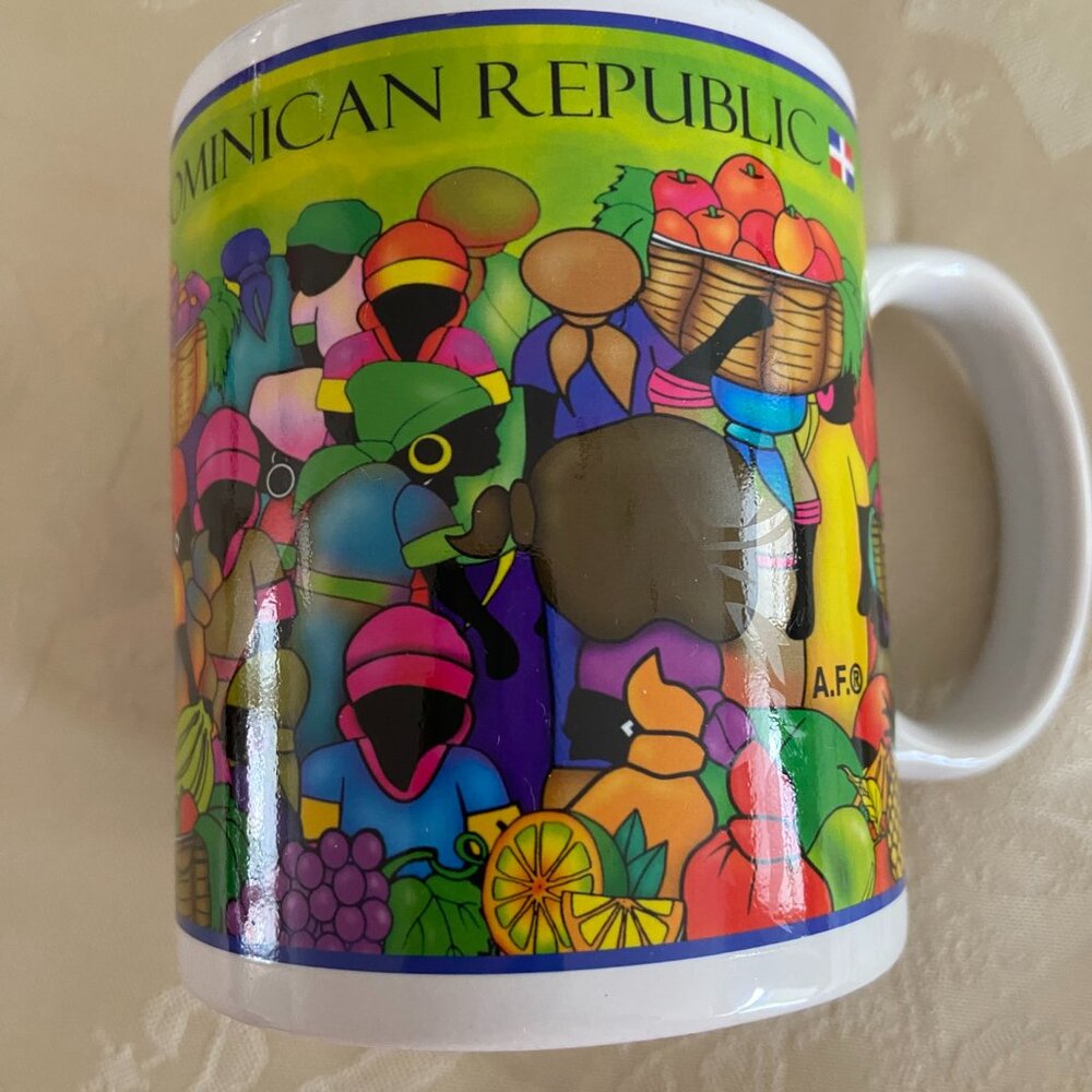 New Handcrafted one of a kind Multicolor Dominican Republic Popular Market  Cup